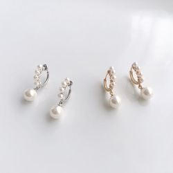 再販》雨粒 貝パールorガラスパール【イヤリング/ピアス】/pearl-060
