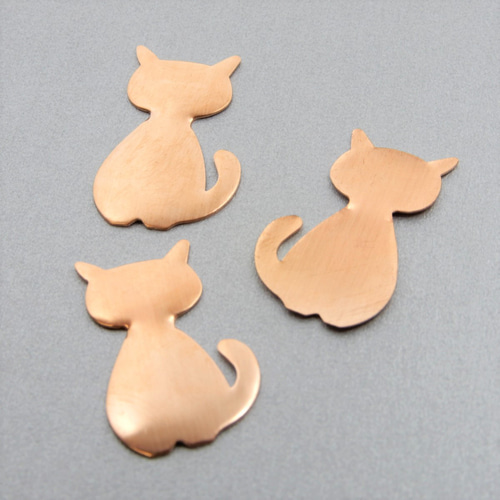 純銅板【ねこ 正面】七宝焼き《K72-006》 その他素材 Sippou