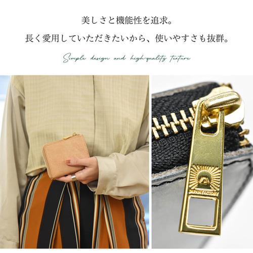1点限り】ホワイトワックス 栃木レザー 革 L字ファスナー 二 1点限り】ホワイトワックス 栃木レザー 革 L字ファスナー 二