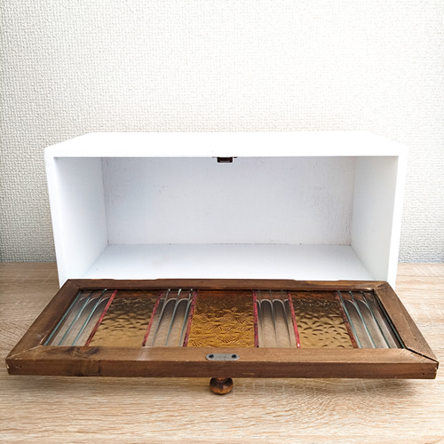 【良品】ステンド調 キャビネット レトロ 桐製 273953.jpg
