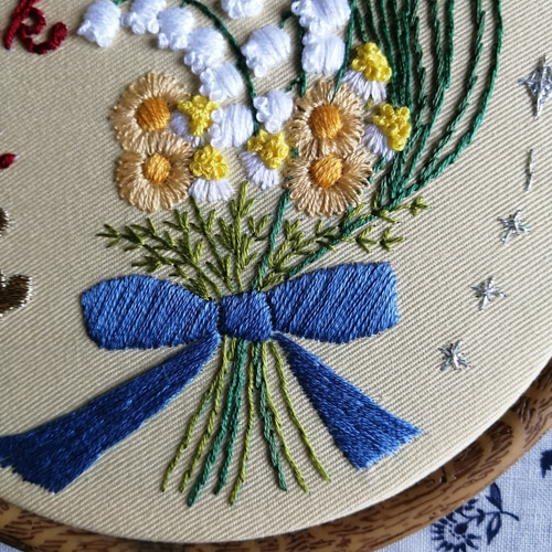 刺繍 壁飾り すずらん刺繍の壁飾り その他インテリア雑貨 HanaDaisy Poodles