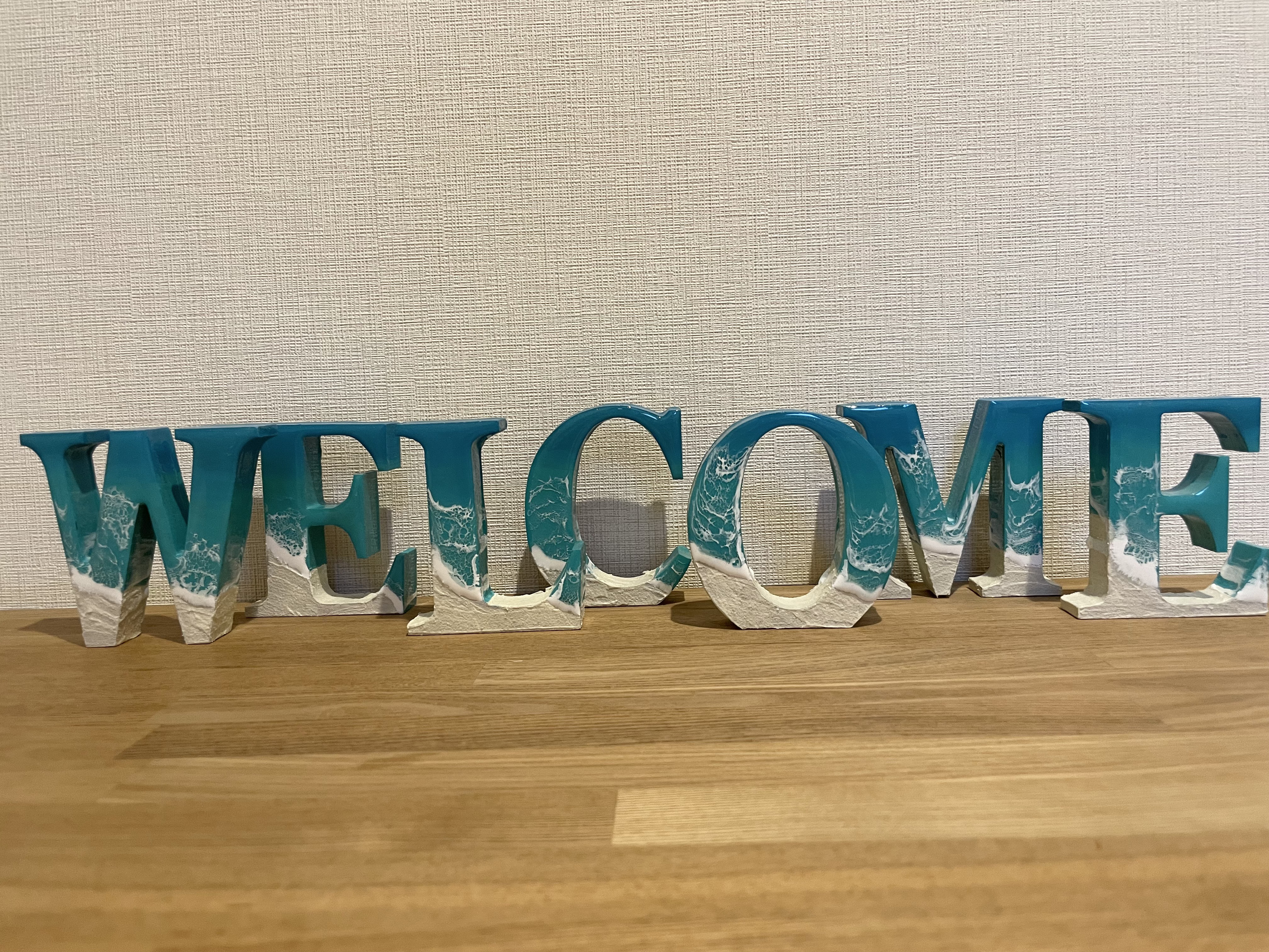 オーシャンアート 波レジンアートWELCOME 7文字セット