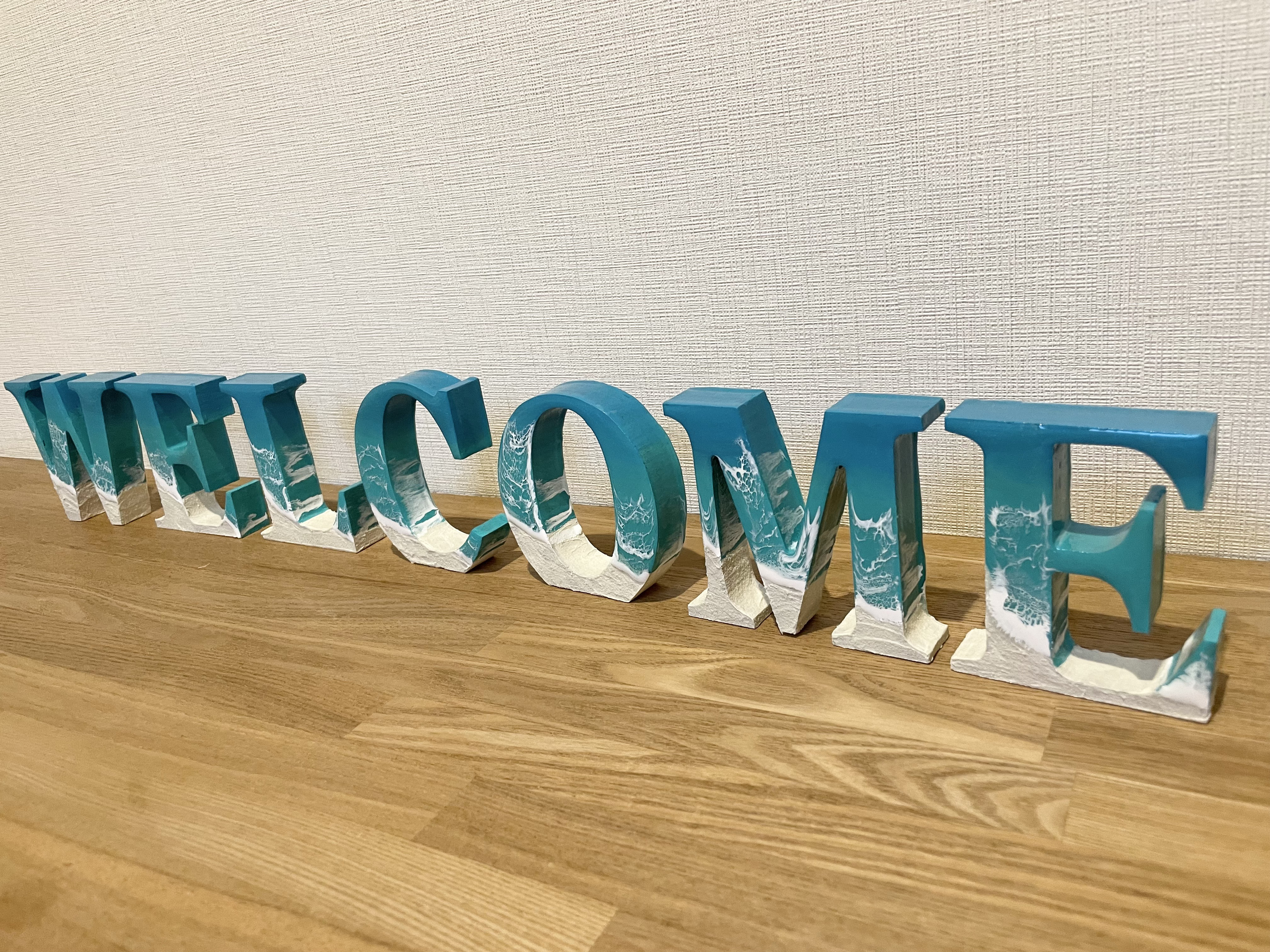 オーシャンアート 波レジンアートWELCOME 7文字セット