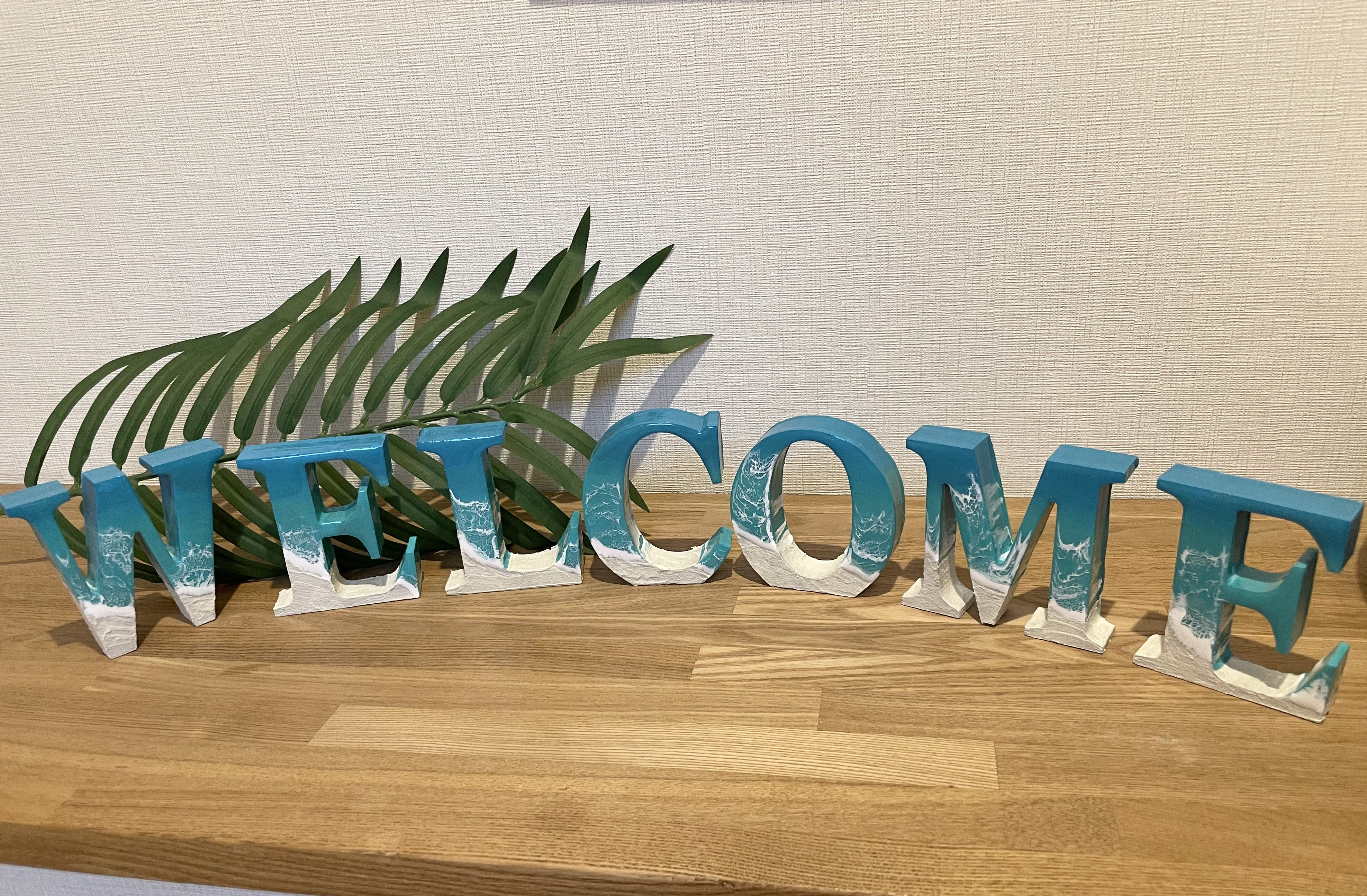 オーシャンアート 波レジンアートWELCOME 7文字セット