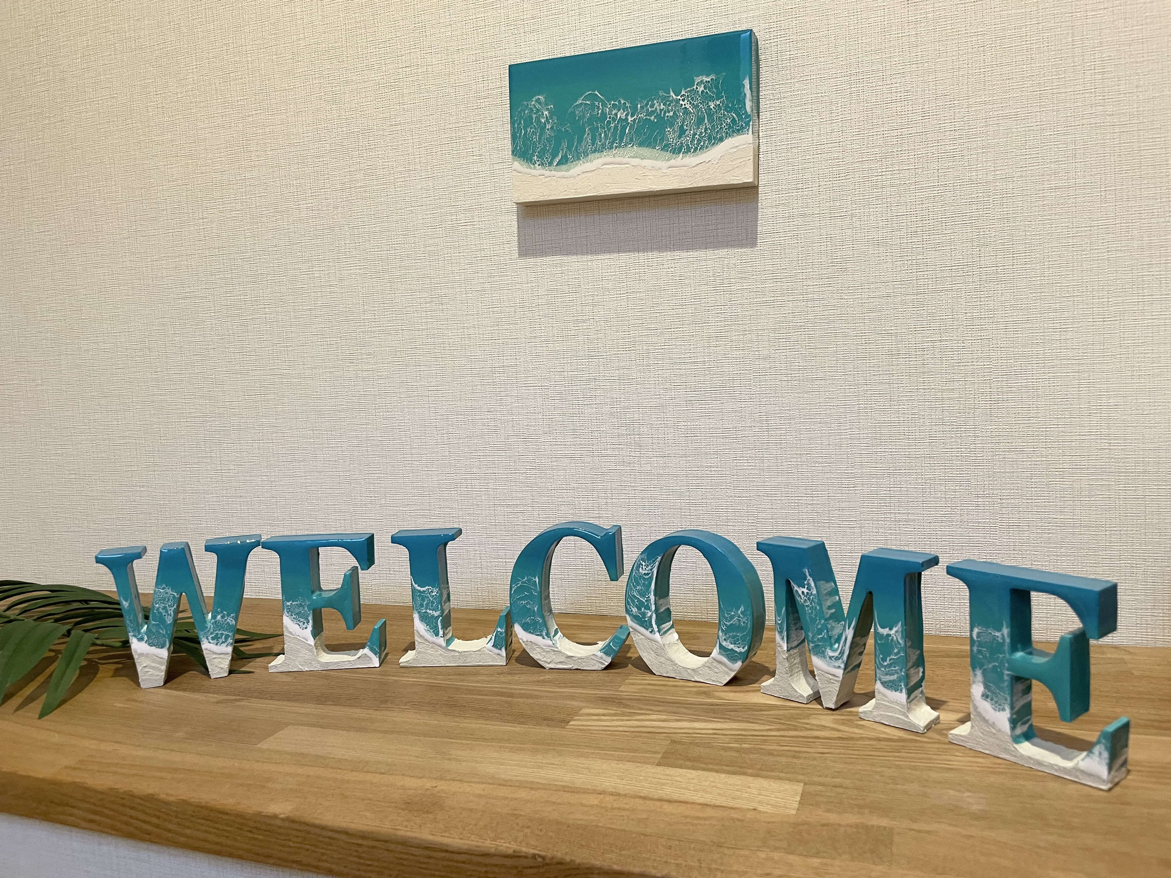 オーシャンアート 波レジンアートWELCOME 7文字セット