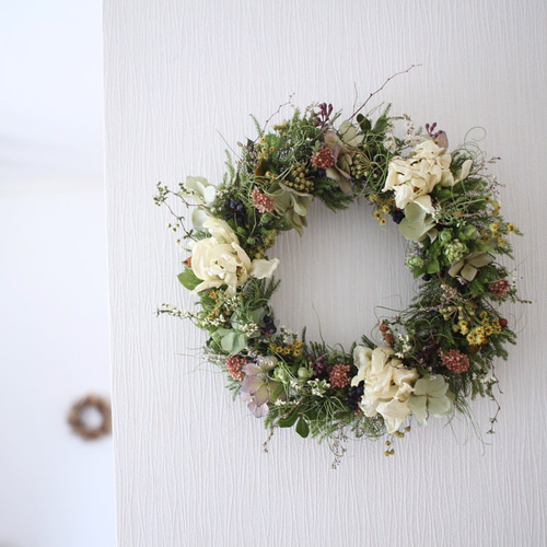 チューリップとライスフラワーの花冠リース✳︎母の日リース◎24センチ  