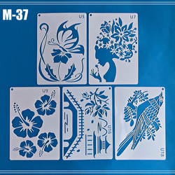 アンティークさゆり染め✖️ステンシル 1940年代のアンティーク ステンドグラス(g-464)｜アンティーク雑貨