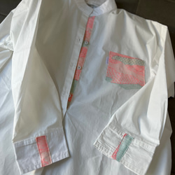 サンプルセール品　1点もの　着物パッチワークシャツワンピ 11枚目の画像