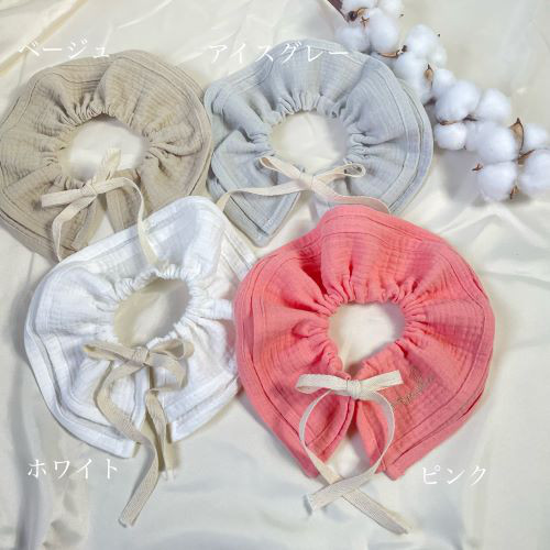 名入れフリルスタイ /つけ襟/ギャザースタイ/赤ちゃん/よだれかけ