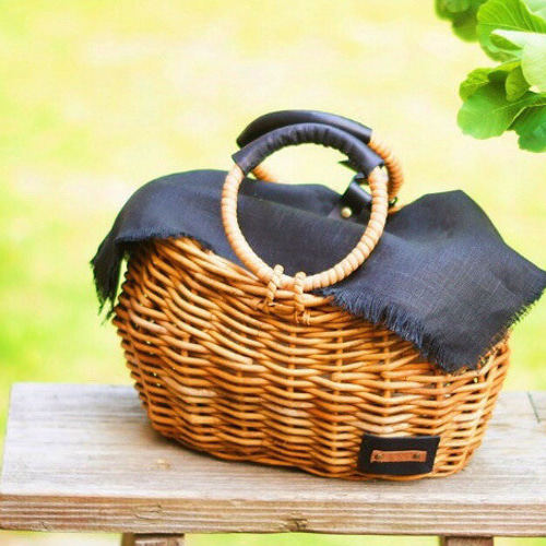 antique*大人カゴバッグ*本革*アラログ*かごバッグ*牛革*レザー* かご
