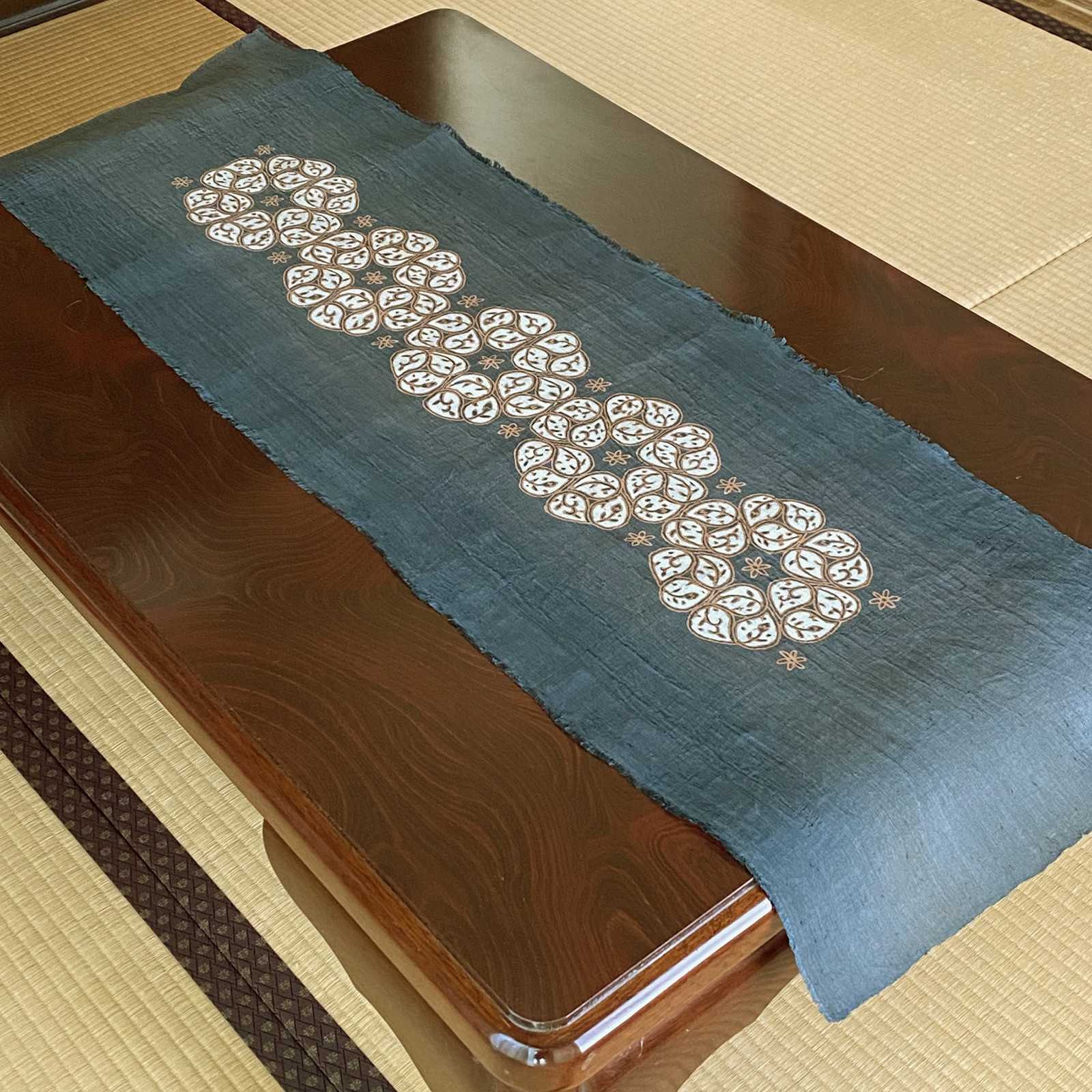 藍染テーブルかけ 刺し子 テーブルセンター さしこ テーブル