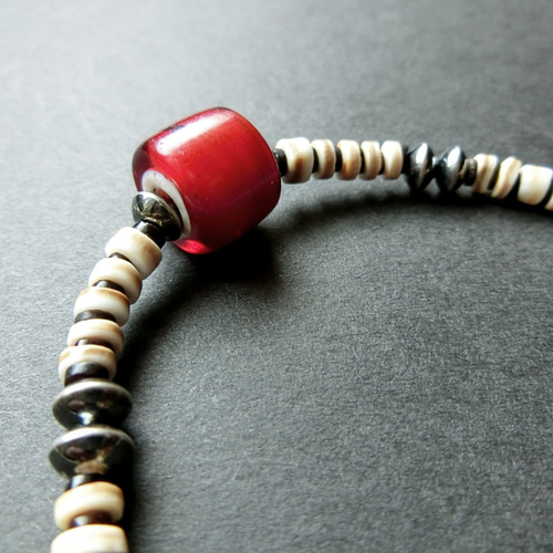 ホワイトハート・ナバホパール・ターコイズのヒシネックレス