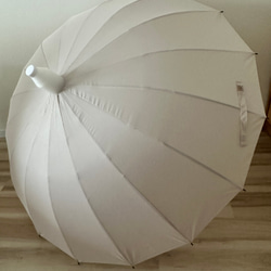 【SALE】傘 ジャンプ傘 防水キャップ付き 骨16本 大きいサイズ 【アプリコット】雨の日の入店がとても快適な傘です。 1枚目の画像