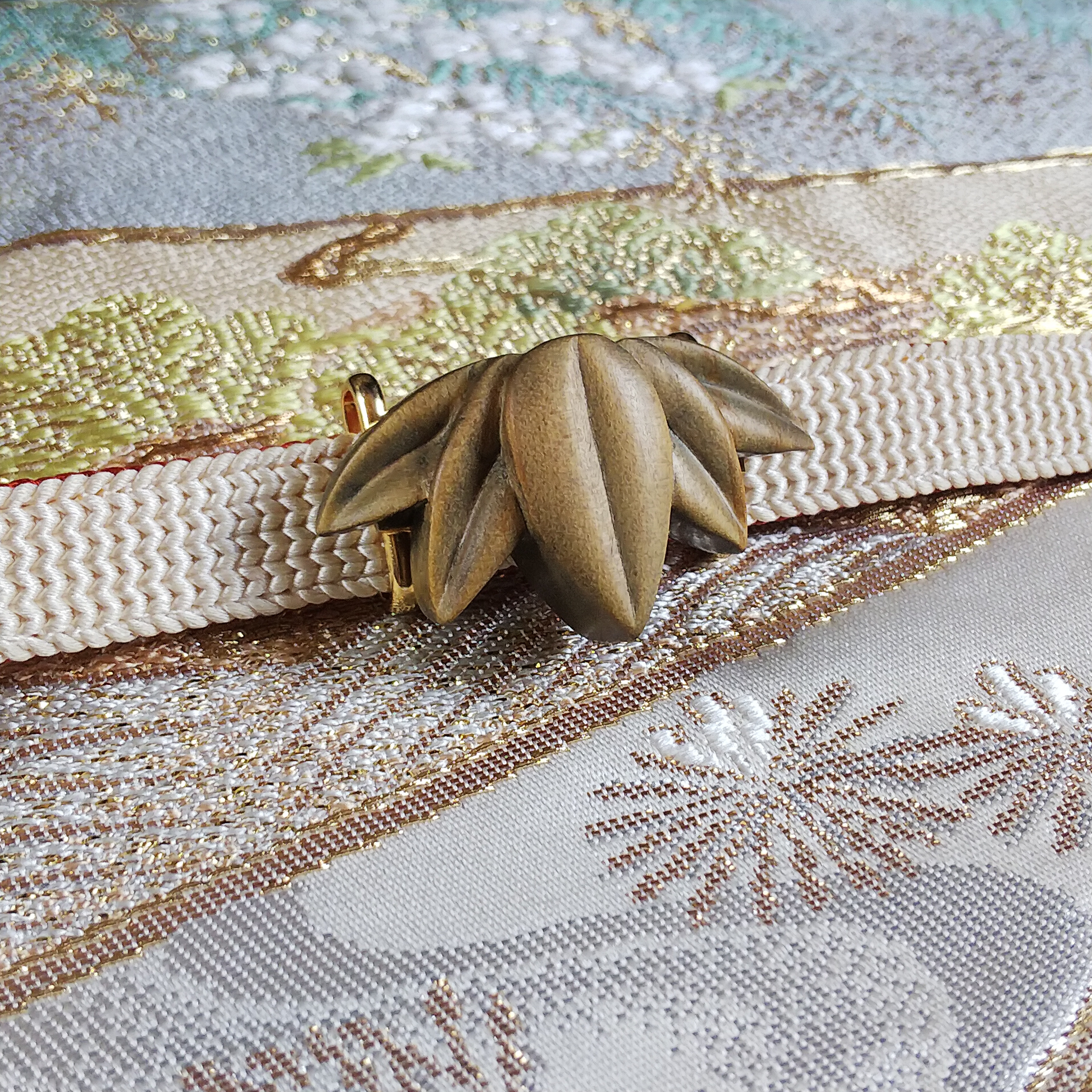 竹紋 草木染 帯留