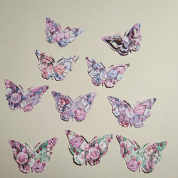 立体型 蝶々 10枚 メルヘン柄 ダイカット クラフトパンチ