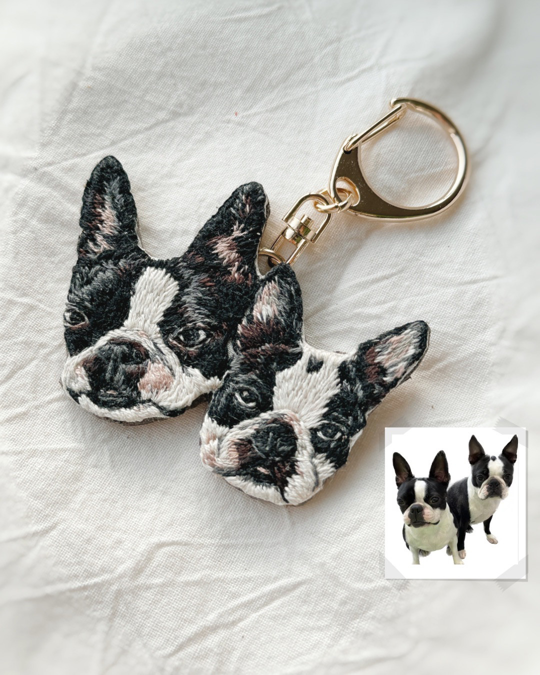 いつも一緒。うちの子オーダー刺繍ブローチ