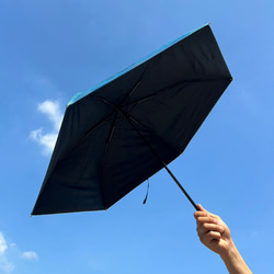 UVカット 折畳 竹傘 イルカ スカイブルー 通学 置き傘 紫外線99.9%カット 晴雨兼用 DRiF 日傘 雨傘 2枚目の画像