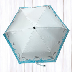 UVカット 折畳 竹傘 イルカ スカイブルー 通学 置き傘 紫外線99.9%カット 晴雨兼用 DRiF 日傘 雨傘 8枚目の画像
