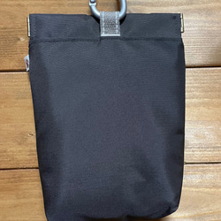 小型犬用　ナイロンオックス生地の消臭マナーポーチ　ダークブラウン 3枚目の画像