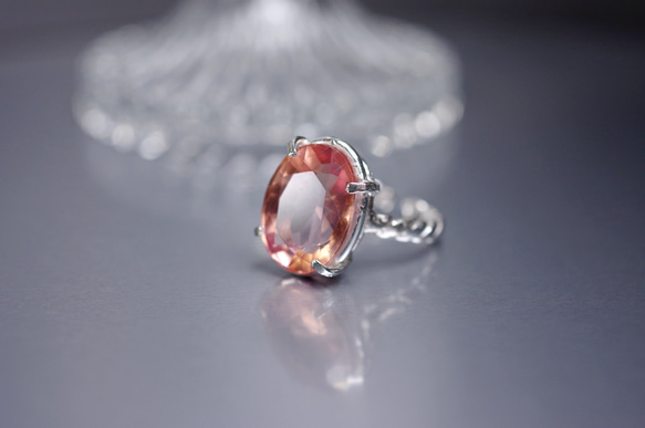 ☆ 新作 ☆『Morganite』☆の世界でひとつの天然石リングsilver925 1枚目の画像