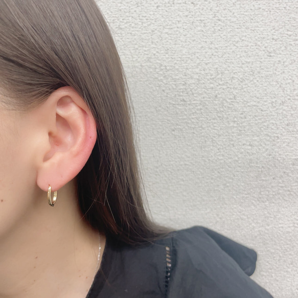 Minioval hoop pierce〖rco-023〗 -One Touch Series-　 1枚目の画像