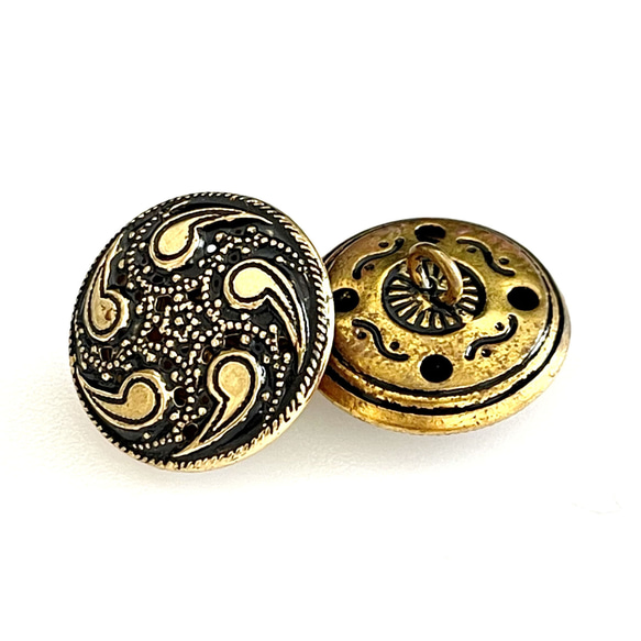 Ref.M14125 motif black/gold 17mm （フランス）１セット（４点） 2枚目の画像