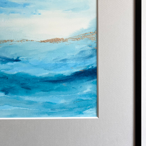 絵画　油絵　原画　抽象画　現代アート　海　ブルー　北欧　インテリア　F4 絵画 油絵 原画 抽象画 現代アート 海 ブルー 北欧 インテリア F4