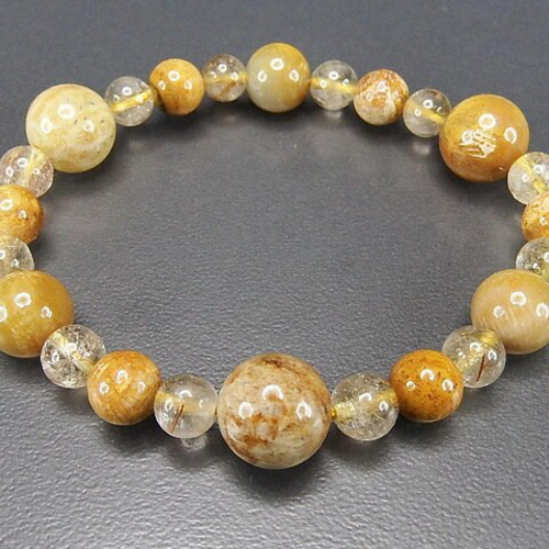 ゴールドルチルクォーツ 天然石 ブレスレット デザインブレスレット