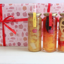 誕生日プレゼントに彩り綺麗なピクルスギフト3本セットパプリカ・野菜・パイン 1枚目の画像