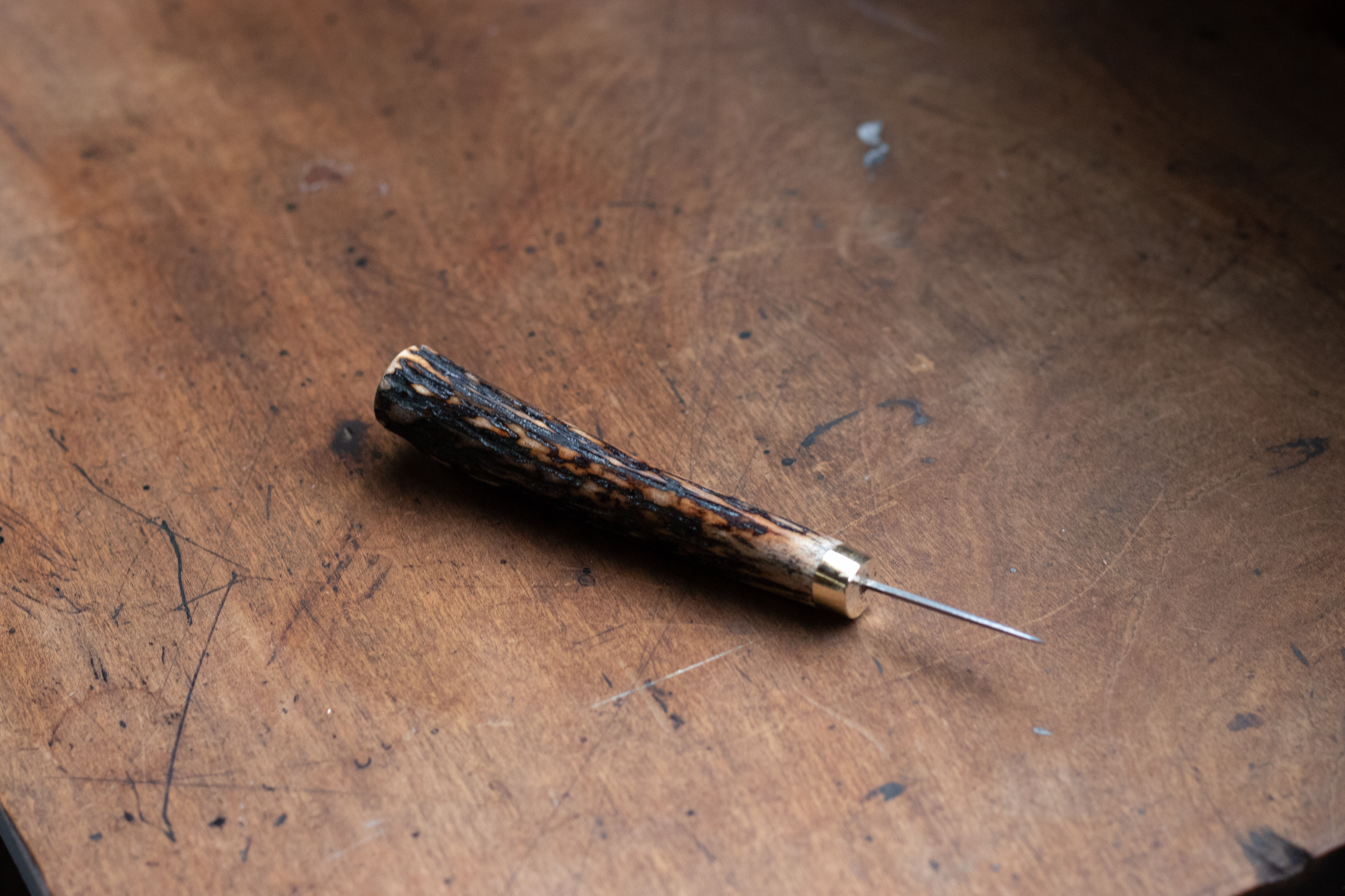 菱錐　レザークラフト　菱目　鹿角