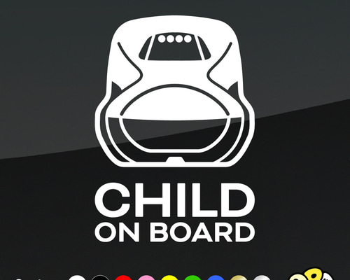 CHILD ON BOARD／新幹線「はやぶさ」カーステッカー カッティング