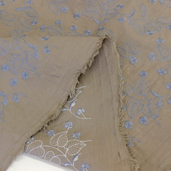【以10cm為單位出售】京都桂川天然水曬乾手搓皺麻花蕾絲刺繡布料 第7張的照片