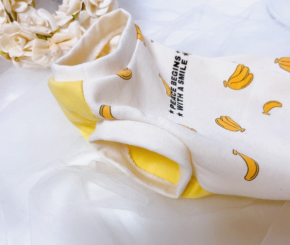 BANANA＊3S〜L＊犬服ハンドメイド＊smile 3枚目の画像