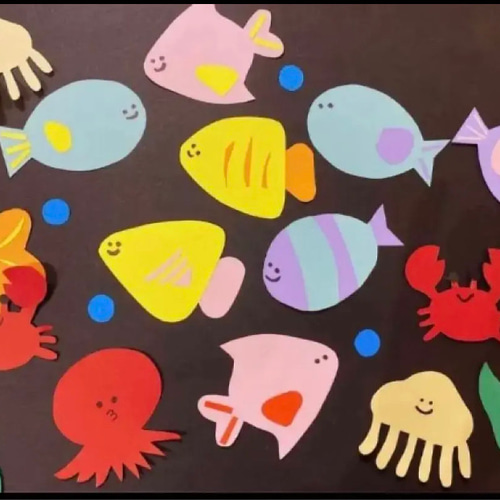 壁面飾り 夏 水族館 海 7月 8月 海の仲間たち カニ タコ ちんあなご 魚