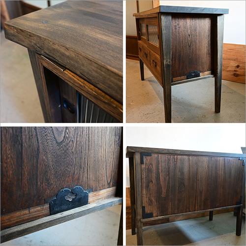 桐箪笥を職人が再生した 和モダンキャビネット｜ガラス扉のリメイク