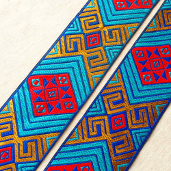 95cm エスニックチロリアンテープ 水色☆ 民族衣装 手芸 クラフト インド刺繍リボン 4枚目の画像