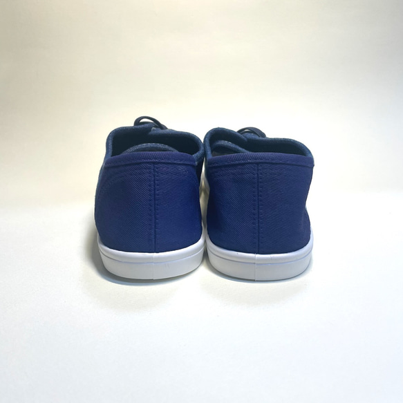 水洗柔軟雙色甲板懶人鞋（牛仔布 x 啞光海軍藍）22.5 厘米-24.5 厘米 第5張的照片