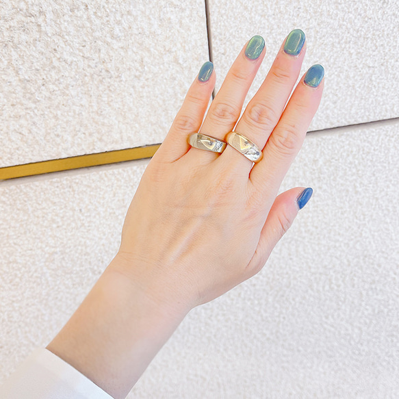 夏季新作 [1 件] 金屬過敏 100% 兼容！超大Aurora Peach戒指、戒指 第7張的照片