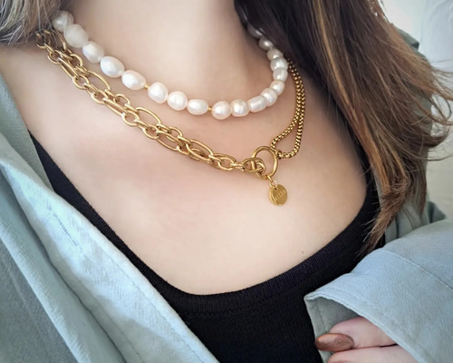 【ローラローズ】レイヤード 淡水パール ネックレス bf2db8e13cad24823920b4e8fa0198