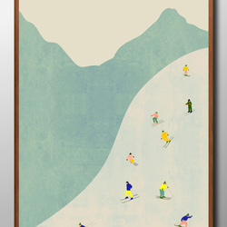 12988□ポスター 絵画 A3サイズ『ビンテージ スキー ゲレンデ』アート
