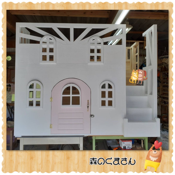 犬用　2階建て北欧テイストハウス（大型犬用） 