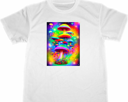 マッシュルーム ドライ Tシャツ 14 サイケデリック キノコ マッシュルーム ドライ Tシャツ 14 サイケデリック キノコ