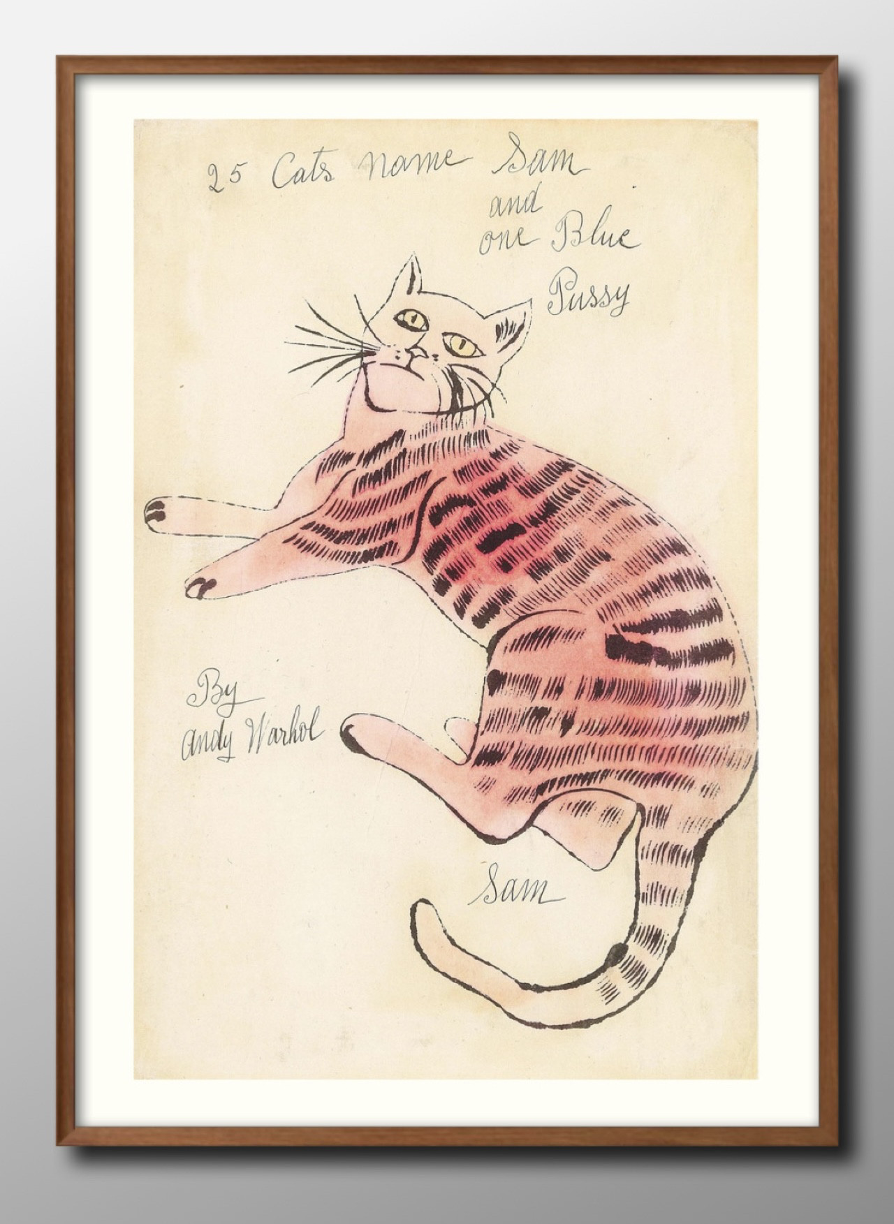 the blue cat 絵画イラストドローイング