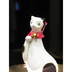 ギフトラッピング対応　招き猫【福雫s】　正絹縮緬人形　コンパクト　インテリア　猫の置物　母の日 5枚目の画像