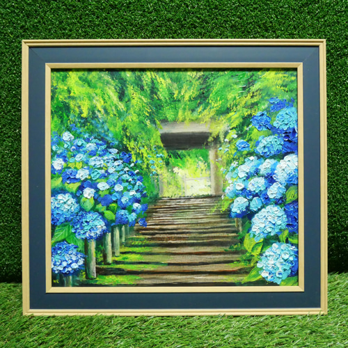 油絵 絵画【紫陽花の咲く参道】 絵画 HR 通販 15852937 油絵 絵画【紫陽花の咲く参道】 絵画 HR 通販 15852937