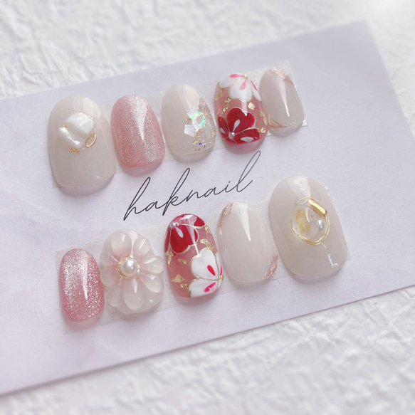 ‪‪❤︎‬ ネイルチップ 【サイズオーダー/444.296】 成人式 振袖 BLUE系振袖ネイル👘💙🩵】 青系まとめ🪼🫧 ぜひ保存して参考にし