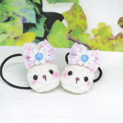 ゴム交換可能〉おばけちゃんとカボチャ あみぐるみ ヘアゴム かぎ針