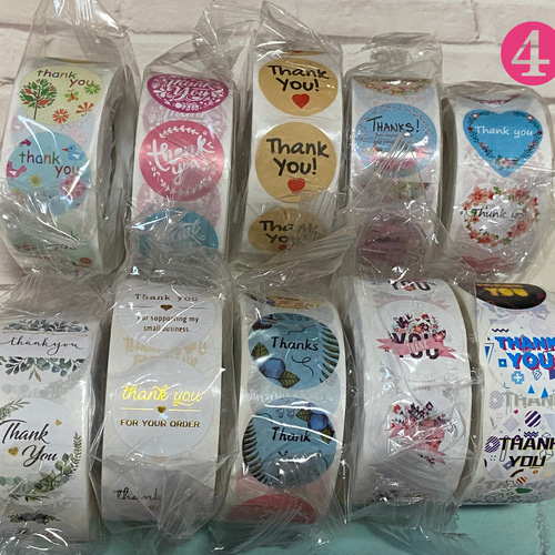 Thank youロールシール☆10ロールセット シール・ステッカー Rainbow  