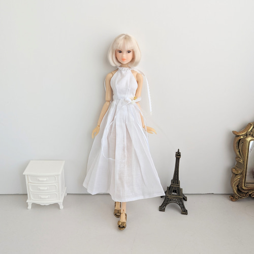 783【momokoDOLL ワンピース】白のガーゼのキャミワンピ