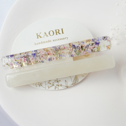 フラワーヘアゴム✳︎ブルー〉レジン 淡色 オシャレ かわいい 上品